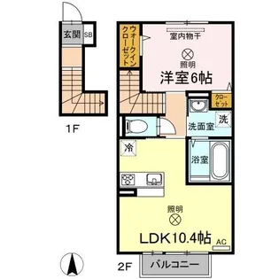 岡山県岡山市北区奉還町4【アパート】の間取り