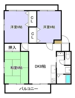 ロアール内坪井【3階】の間取り