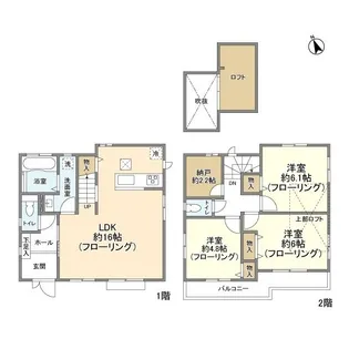 東京都国立市谷保【一戸建】の間取り