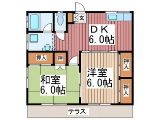 ハウスタカハシB棟【1階】の間取り