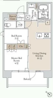 東京都台東区日本堤2【マンション】の間取り