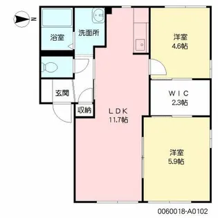 プラムハイツ 壱番館【1階】の間取り