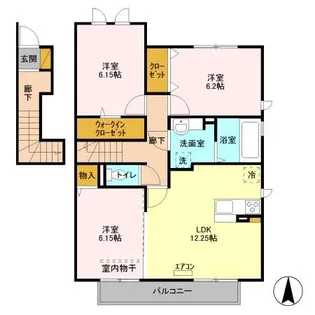 クルクマ・シャローム【2階】の間取り