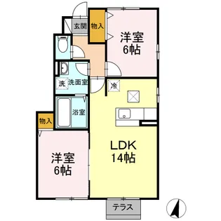 セジュール仲町 E【1階】の間取り
