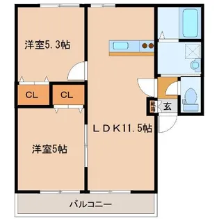 サクラハイツA棟【1階】の間取り