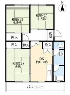UR洛西新林【3階】の間取り