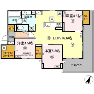 six reves( )【1階】の間取り