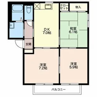 フェリックスシュタット A【1階】の間取り