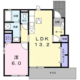 ピース ガーデン B【1階】の間取り