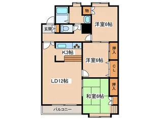 ハイツミウラA棟【3階】の間取り