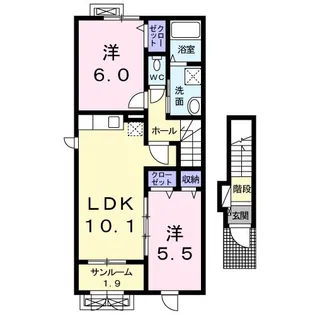 サウス パイン【2階】の間取り