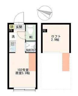 パレス初台【1階】の間取り