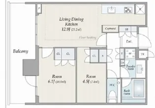 パークコート浜離宮ザ タワー【13階】の間取り