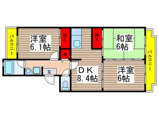 ロイヤルグリーン八千代1号棟【2階】の間取り