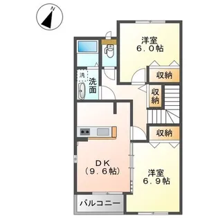 ブライトハウス瀬田A【2階】の間取り