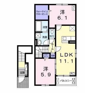 アルモニーカルム W【2階】の間取り