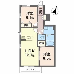 プロヌーブ沖洲 II番館【1階】の間取り