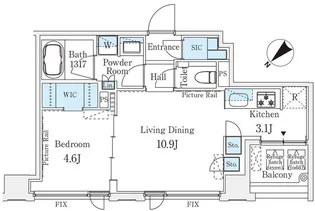 IS銀座レジデンス【9階】の間取り