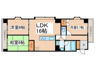 ヴェルディ東伏見【4階】の間取り