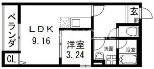 リュクスシティー永和【3階】の間取り