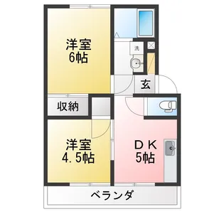 ツインハイムII【1階】の間取り