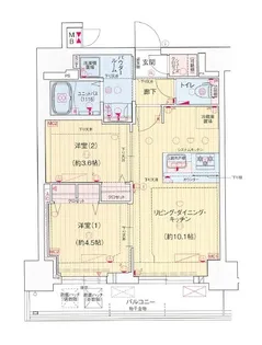 プレリス花の木オルディア【12階】の間取り