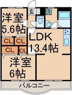 グレースマンション馬場【3階】の間取り