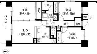 サン・グレース姪浜【8階】の間取り