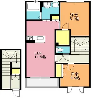 クラージュ A【2階】の間取り