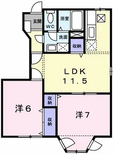 Bay Moat A【1階】の間取り