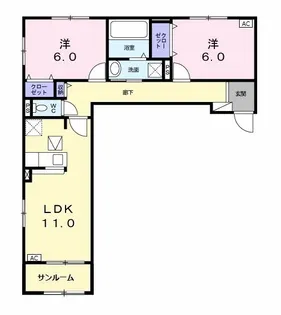 legame B(レガーメ)【1階】の間取り