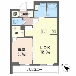 カスタネア栗林南【1階】の間取り