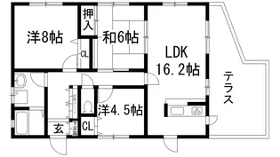 グリーンヒルズ東山台123号棟【4階】の間取り