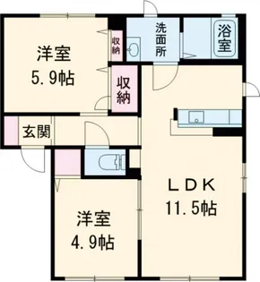 アスティオス β棟【1階】の間取り
