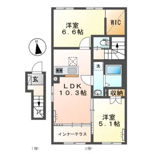 フルリール(fleurir)【2階】の間取り