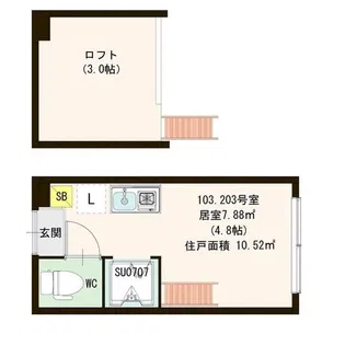 ハーモニーテラス若松町II【1階】の間取り