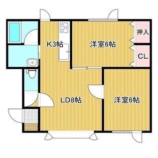 ハッピーA館【1階】の間取り