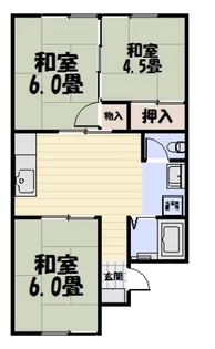 コーポ田原 C棟【2階】の間取り