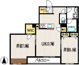 ホクレア府中【2階】の間取り