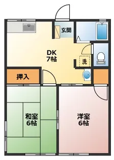 シティハイムエヴァグリーンB【1階】の間取り