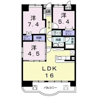 ジーニアス【7階】の間取り