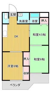 サンヨーハイツ矢原【3階】の間取り