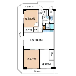 藤代スカイハイツB棟【11階】の間取り