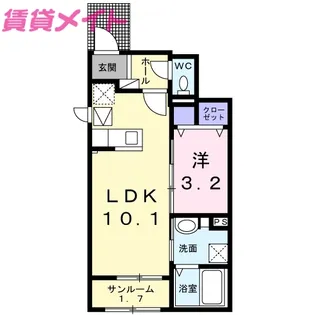 ベルシャイン I【1階】の間取り