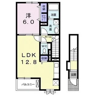 滋賀県近江八幡市安土町下豊浦【アパート】の間取り