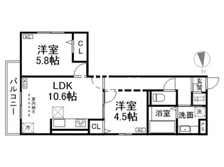 深草プロジェクト B棟【1階】の間取り