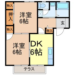 フラワーガーデンA【1階】の間取り
