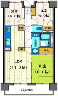 川越パークホームズ【6階】の間取り
