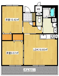 フェリオ仙北【1階】の間取り