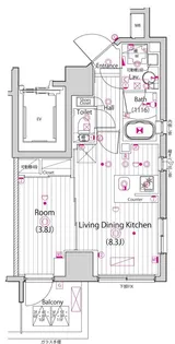ガーラ・クレスタ横濱関内【10階】の間取り